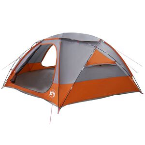 vidaXL Dome Tent with Removable Rainfly 12-Person Grey and Orange