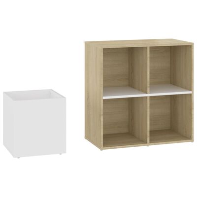 vidaXL Hall Shoe Cabinet White and Sonoma Oak 105x35.5x70 cm Engineered Wood