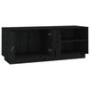 vidaXL TV Cabinet Black 105x34x40 cm Solid Wood Pine
