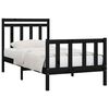 vidaXL Bed Frame without Mattress Black Solid Wood Pine 100x200 cm