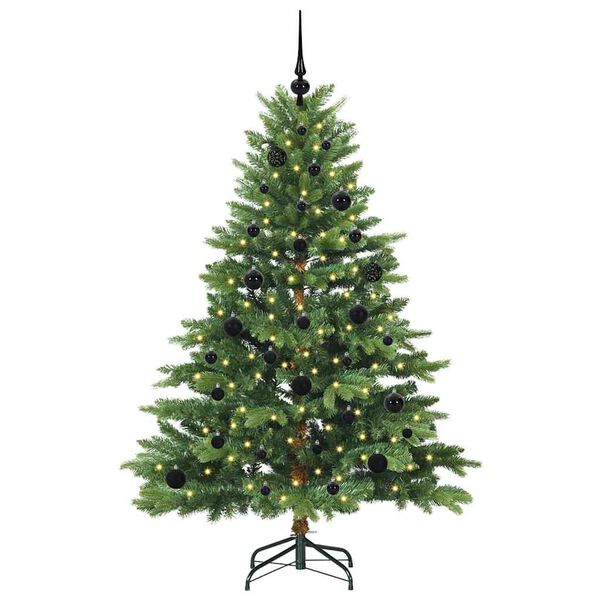 vidaXL Artificial Christmas Tree with 150 LEDs Green 150 cm PE and PVC