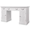 vidaXL Double Pedestal Desk | White | MDF and pinewood | Medium | Computer Desk