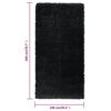vidaXL High Pile Shaggy Rug Black 100x200 cm 50 mm