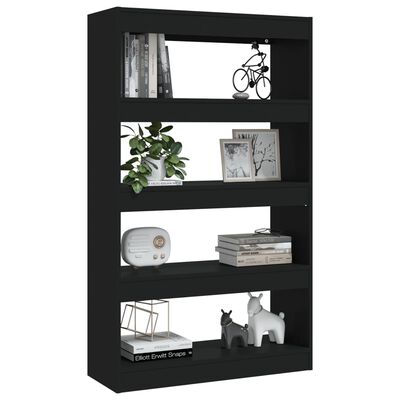 vidaXL Book Cabinet/Room Divider Black 80x30x135 cm Engineered Wood