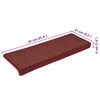 vidaXL Stair Mats 30 pcs 65x21x4 cm Bordeaux Rectangular Edge