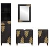 vidaXL Bathroom Cabinet Set with Drawer 4 pcs Black Solid Mango Wood