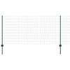 vidaXL Euro Fence with Post 25 x 1 m PVC-Coated Steel Green Mesh