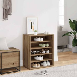 vidaXL Shoe Cabinet 60 x 35 x 70 cm Artisan Oak 5 shelves