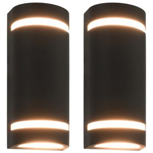 vidaXL Wall Light | Set of 2 | Black | Die-cast aluminium | Medium | Durable