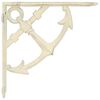 vidaXL Wall Shelf Brackets 12 pcs Antique White 21 x 21 x 3.5 cm Steel
