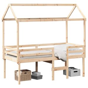 vidaXL High Sleeper Bed without Mattress 90x190 cm Single Solid Wood Pine