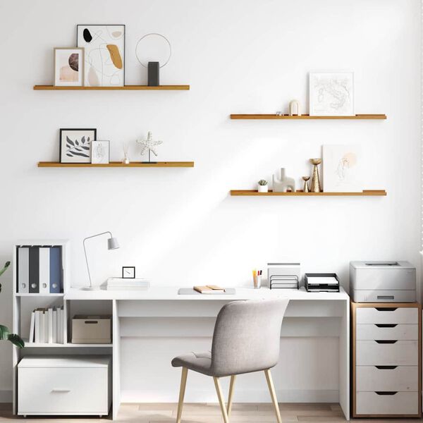 vidaXL Wall Shelf 4 pcs Beige 100 x 9 x 3 cm Engineered Wood