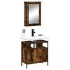 vidaXL 2 Piece Bathroom Furniture Set Smoked Oak Engineered Wood