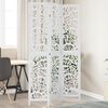 vidaXL Room Divider 3 Panels White Solid Wood Paulownia