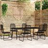 vidaXL 7 Piece Garden Dining Set Black