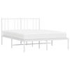 vidaXL Metal Bed Frame without Mattress with Headboard White 140x200cm