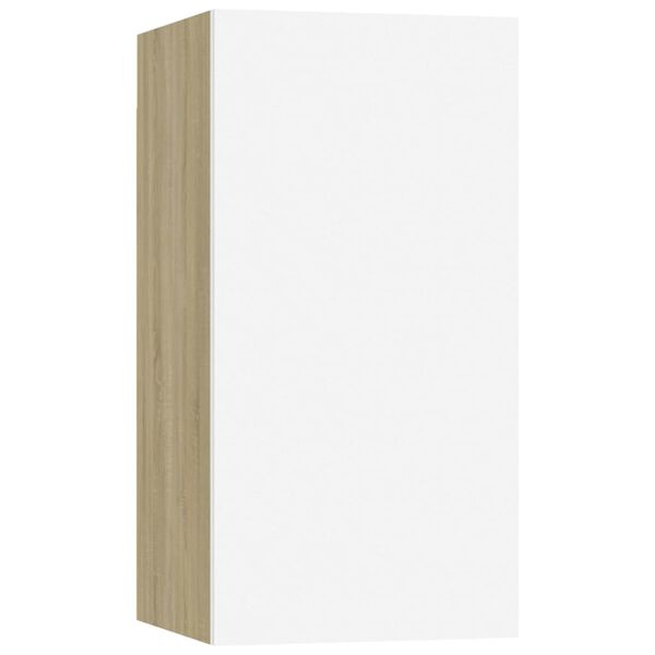 vidaXL TV Cabinets 4 pcs White and Sonoma Oak 30.5x30x60 cm Engineered Wood