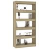 vidaXL Book Cabinet/Room Divider Sonoma Oak 80x30x166 cm Engineered Wood