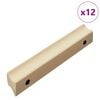 vidaXL Straight Handle 12 pcs Natural Wood Color 130 x 25 x 30 mm