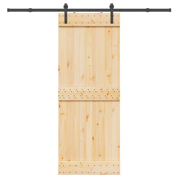 vidaXL Sliding Door with Hardware Set 80x210 cm Solid Wood Pine