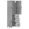 vidaXL Highboard Concrete Grey 69.5x34x180 cm Engineered Wood