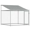 vidaXL Dog Cage with Roof and Doors Grey 12x2x2 m Galvanised Steel
