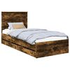 vidaXL Bed Frame with Drawer Smoked Oak 90 x 190 cm Engineer Wood