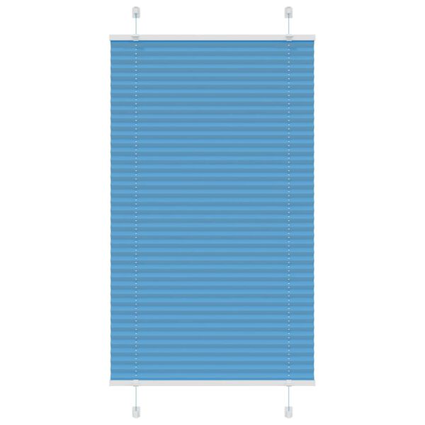 vidaXL Pleated Blind Blue 75x100 cm Fabric Width 74.4 cm Polyester