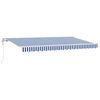 vidaXL Retractable Awning Blue and White 350 x 200 cm