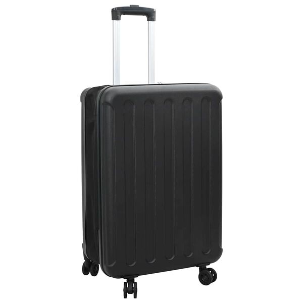 vidaXL Suitcase Folding with Lock Black 34 x 23 x 55.5 cm ABS Plastic