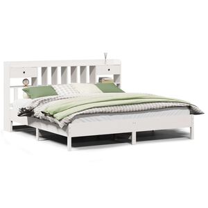 vidaXL Bookcase Bed without Mattress White 180x200cm Solid Wood Pine