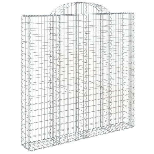 vidaXL Arched Gabion Baskets 4 pcs 200x30x200/220 cm Galvanised Iron