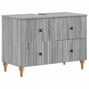 vidaXL Bathroom Sink Cabinet ALKMAAR Grey Sonoma 82 x 41x 59 cm