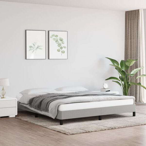 vidaXL Bed Frame without Mattress Light Grey Super King Fabric