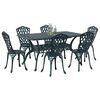 vidaXL Garden Dining Set 7 pcs Green Aluminium