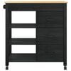vidaXL Kitchen Trolley Black