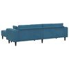 vidaXL Velvet Sofa with Cushion 3 pcs Blue 208 cm Velvet