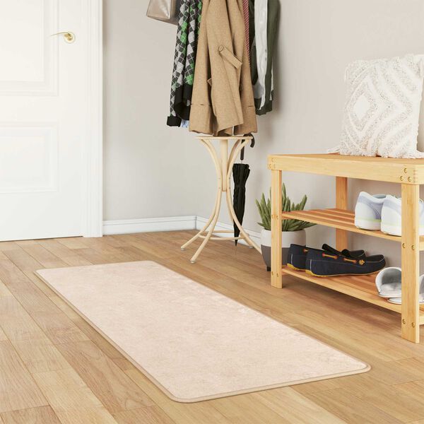 vidaXL Rug Runner MARSA Cream 150 x 50 cm Polyester and PVC