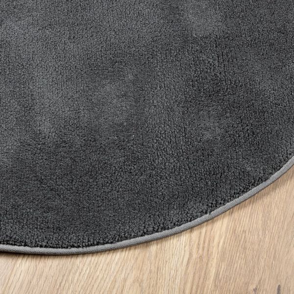 vidaXL Rug OVIEDO Short Pile Anthracite &Oslash; 240 cm