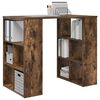 vidaXL Desk with Shelf Smoked Oak 90 x 50 x 75 cm Engineered Wood