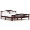 vidaXL Bed Frame without Mattress Dark Brown Solid Pinewood 180x200 cm Super King