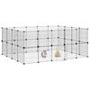 vidaXL 36-Panel Pet Cage with Door Black 35x35 cm Steel