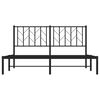 vidaXL Metal Bed Frame without Mattress with Headboard Black 150x200cm