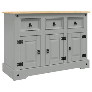 vidaXL Sideboard "Corona" Grey 112x44x78 cm Solid Wood Mexican Pine