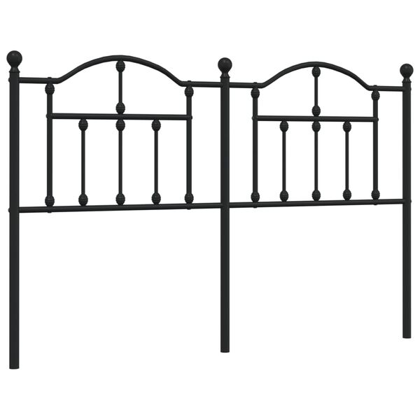 vidaXL Metal Replace Headboard Black 140 cm