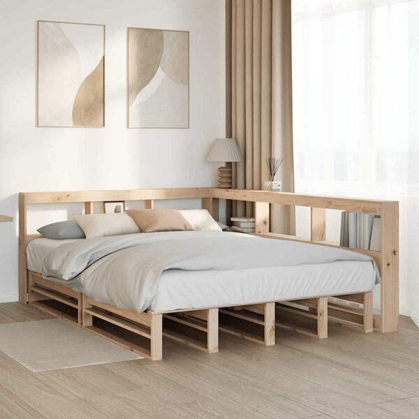 vidaXL Bookcase Bed without Mattress 150x200cm Solid Wood Pine