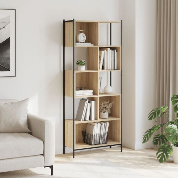vidaXL Bookcase Sonoma Oak 72x28x172 cm Engineered Wood