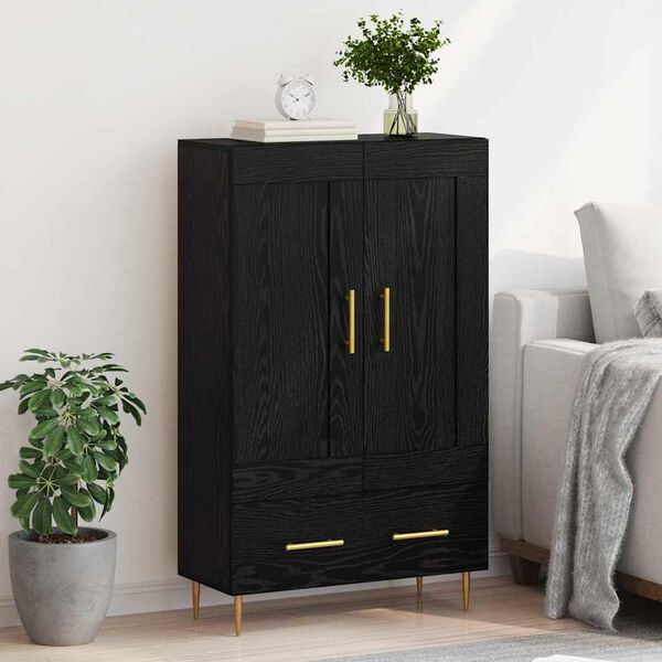 vidaXL Highboard Black Oak 69.5 x 31 x 115 cm Engineered Wood