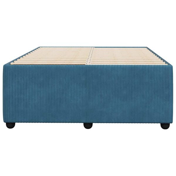 vidaXL Bed Frame without Mattress Blue 120x200 cm Velvet