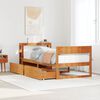 vidaXL Bed Frame without Mattress Wax Brown 90x200 cm Solid Wood Pine